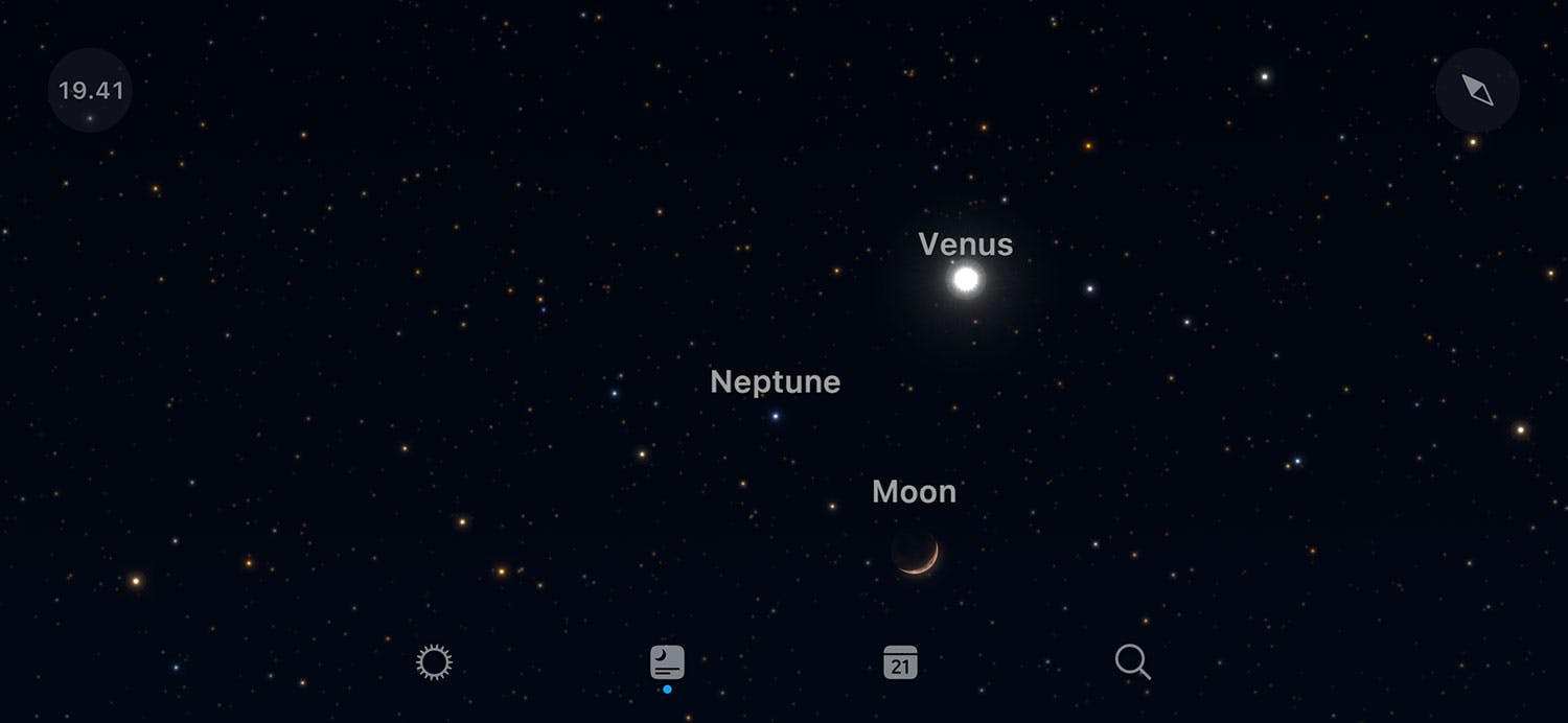 Kuvakaappaus sovelluksesta Sky Guide Kuvakaappaus sovelluksesta Sky Guide